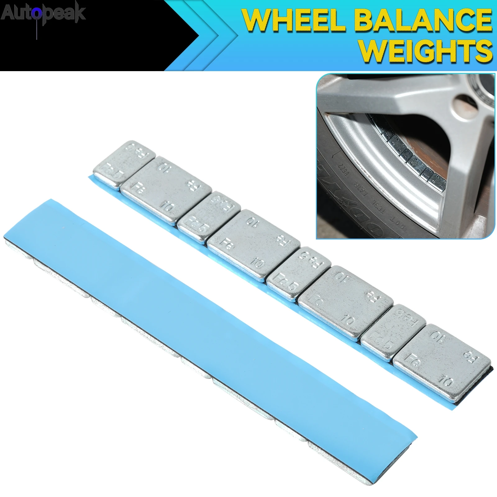Wheel Balance Weight Tire Adhesive Iron Universal 5g/10g Tyre Hub Block 16Pcs/lot Stick-On Tools For Car Motorcycle Bike Auto