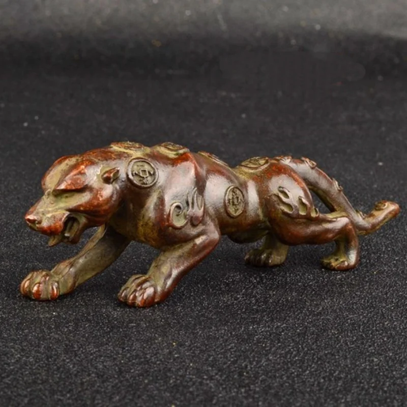 

Rare Collection Exquisite Chinese Copper Coins Leopard Statue ornaments