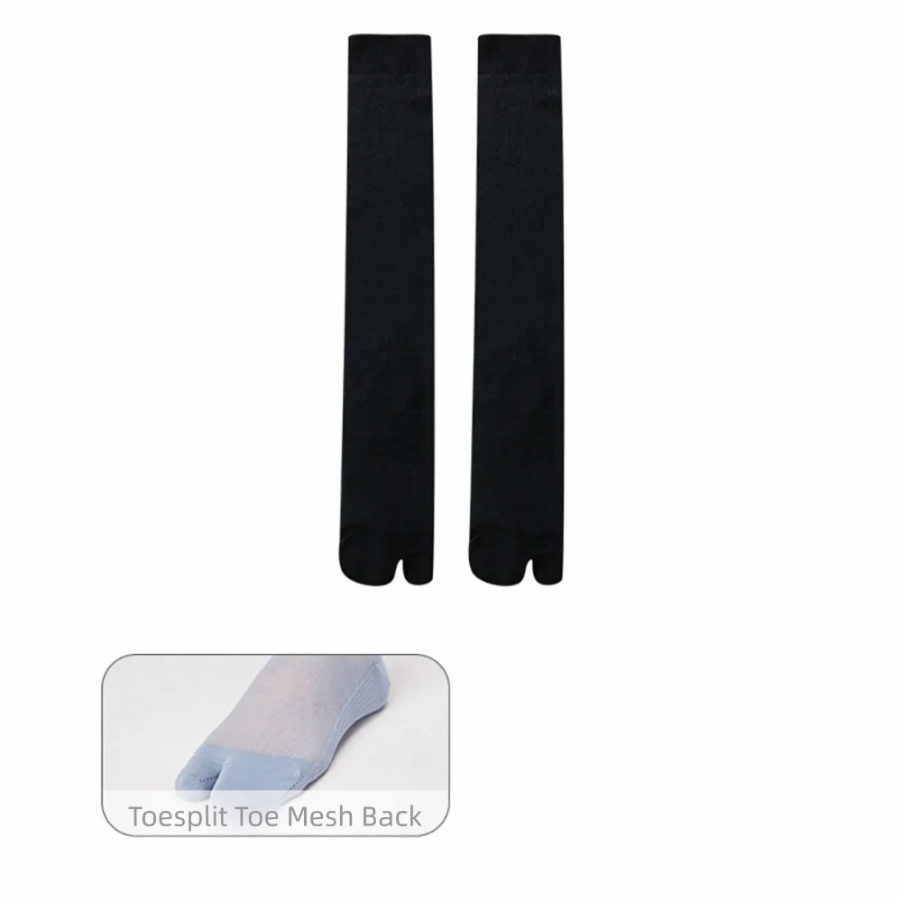 Fashion Multicolor Split Toe Calf Socks Ultra-thin Solid Color Mesh Calf Long Socks Long Breathable Stockings Casual Wear