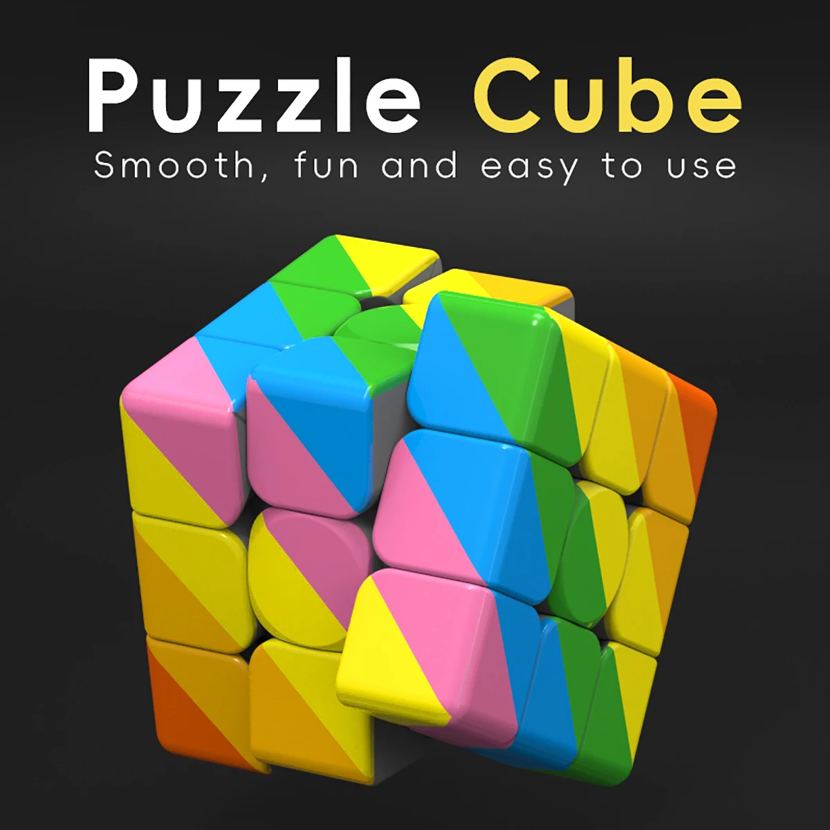 Magiczna kostka 3x3x3 z nadrukiem UV 3D, tęczowe paski, kostka antystresowa, profesjonalna, płynna, szybka gra, zabawka dla dzieci, prezent
