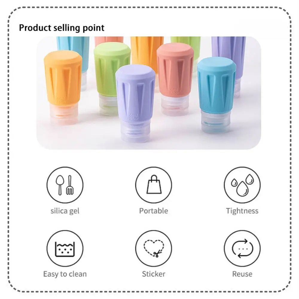 60ml 90ml Small Split Bottle Soft Silicone Lightweight Empty Container Durable Wear-resistant Outdoor Travel Accessories