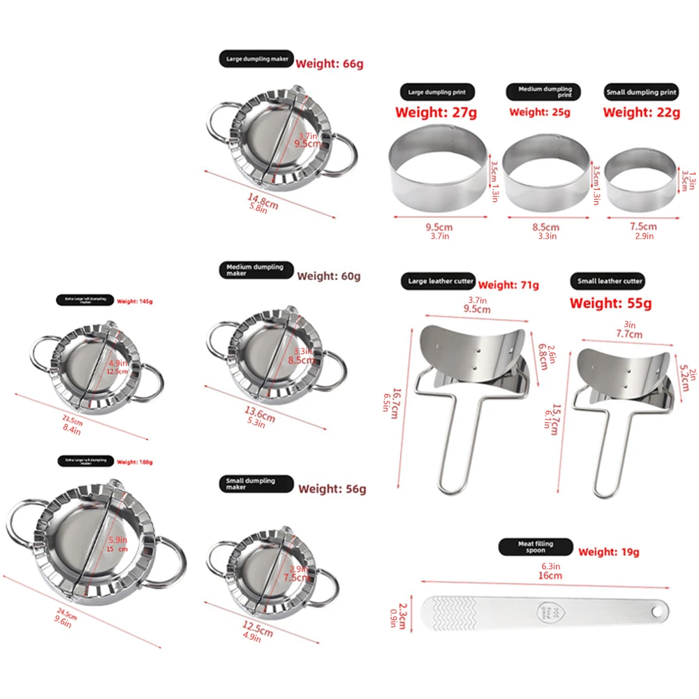 304 Dumpling Maker Dough Cutter Ravioli Mold Manual Dumpling Wrapper Maker Tool Food Grade Stainless Steel For Various Pastry