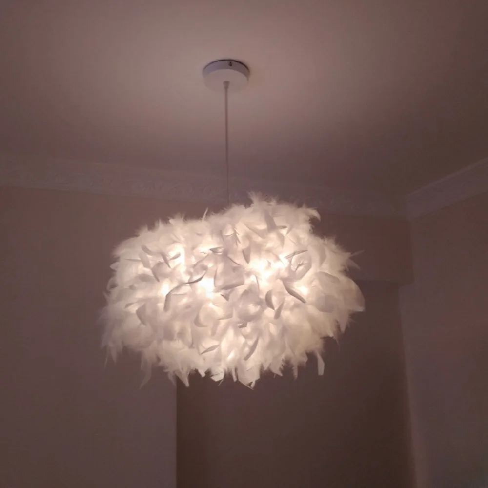 

Modern Feather Pendant Lights LED Pendant Lamp Bedroom Decor Living Room Bedside Droplight Decoration Restaurant Hanging Lamps