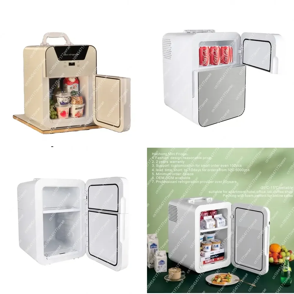 22L Electric Portable Mini Refrigerator Freezer Compartment Adjustable Thermostat LED Screen Energy Efficient Dual