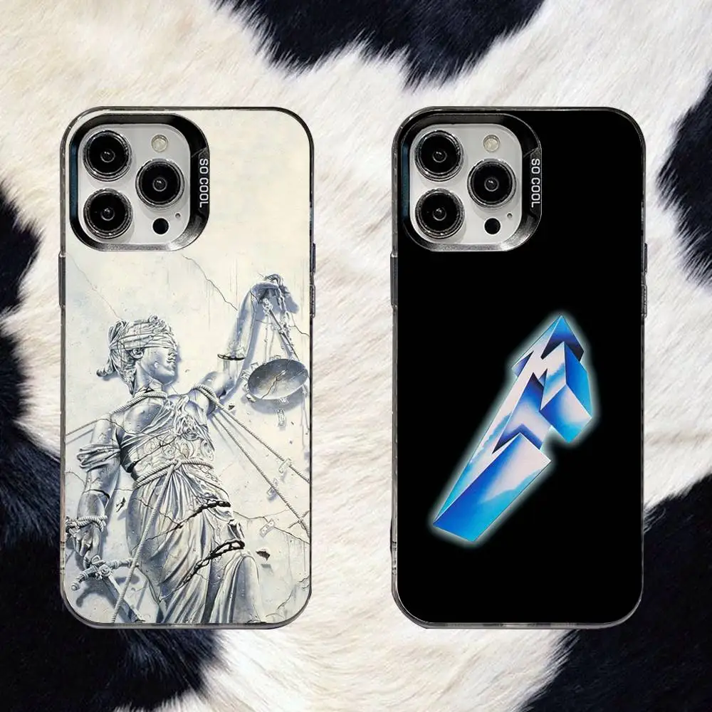 

Justice for All M-MetallicasS Phone Case For iPhone 16,15,14,13,12,11,8,7,Pro,Max,Plus,Mini,XS,SE Anti Fall Black Matte Hard