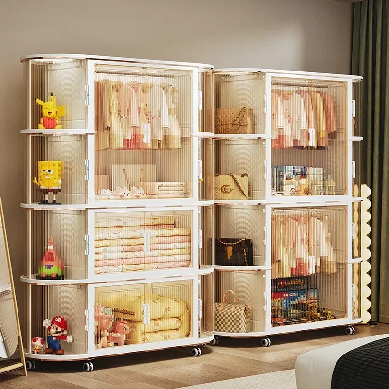 New model Simple Wardrobe Clothes Storage Cabinet Bedroom Children Adult Wardrobe Locker Folding Locker