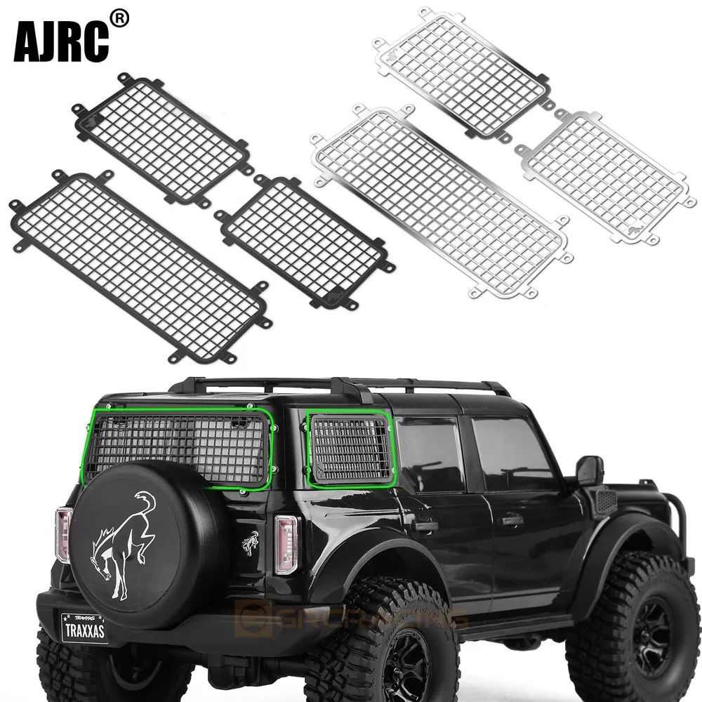 Stainless Steel Metal Stereoscopic Window Anti-collision Net Side Window+rear Window Net For 1/18 Traxxas Trx-4m Bronco Trx4m