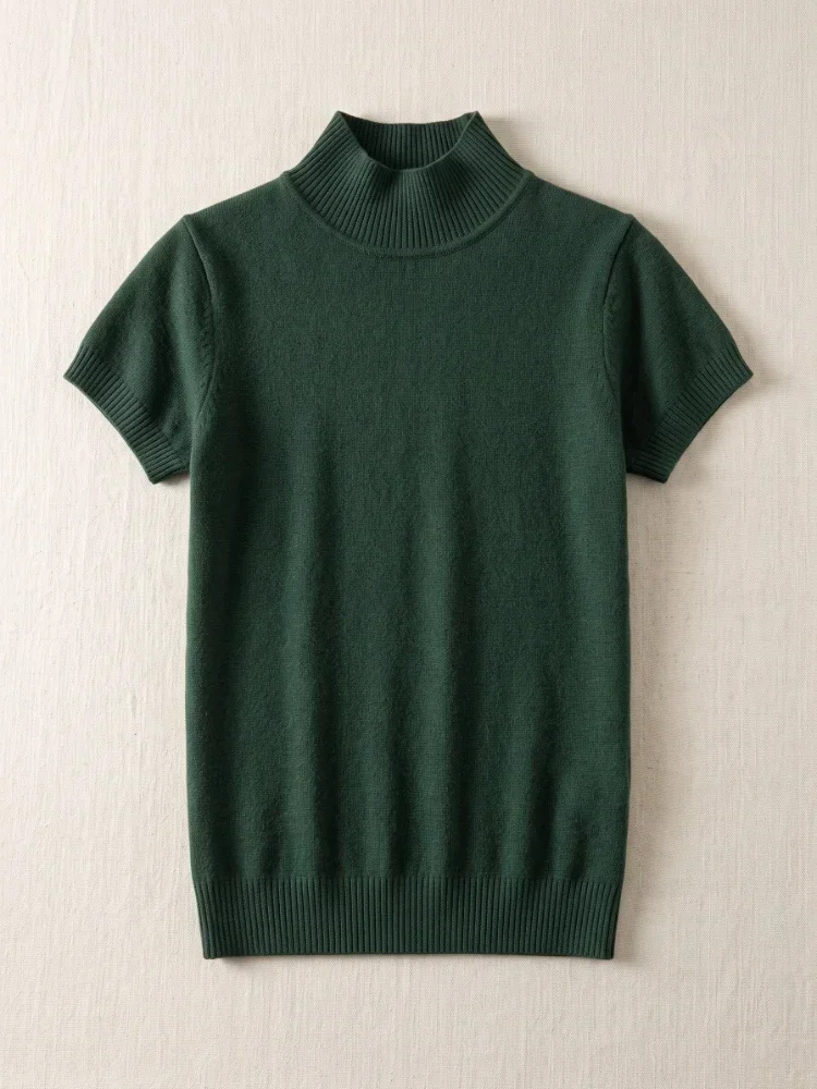 Modischer Einfarbiger Pullover Koreanischer Rollkragen Damen T-Shirt Lässige Vielseitige Oberteile 2026 Sommer Herbst Elegante T-Shirts – Detail 10
