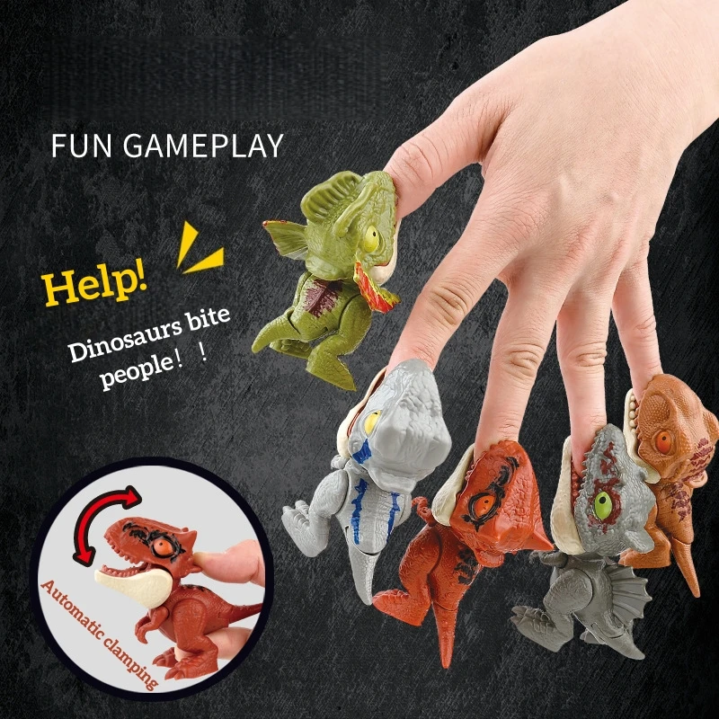 Cute Finger Dinosaur Modeltoys Multiple Play Ways & Styles Realistic Simulation For Childrens Creative Fun And Education