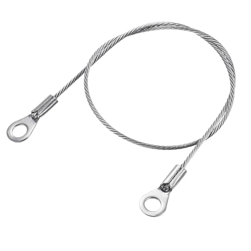 1-10pcs Stainless Steel Wire Eyelets Ended Short Wire Rope Cable Tether Chain Lock Fall Prevention Safety Lanyard Rope Hardware