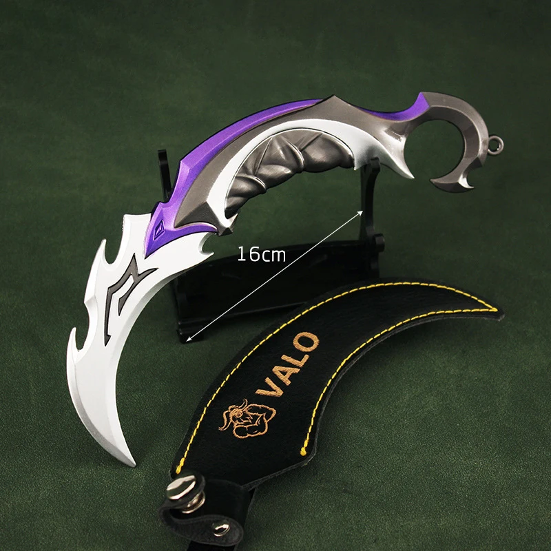 16cm Valorant Weapon Big Melee Reaver 2.0 Karambit Knife Metal M4 Game Peripheral Samurai  Alloy Model Knife Keychain Kids Toys