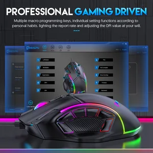 Mouse Gaming RGB Makro Berat Gratis 12800 DPI 12 Tombol yang Dapat Diprogram Mouse Game Lampu RGB Maks hingga 6 Level untuk pc mac Gun PUBG Laptop 6 mobil tikus penjualan terbaik - №