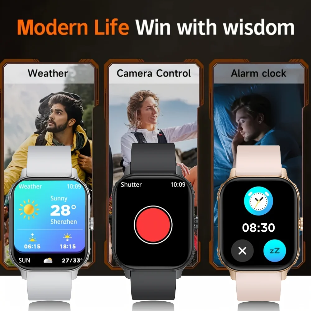 2025 1000mAh Super Capacidade Bateria Homens Adultos Relógio Inteligente Tela Grande de 2.1 polegadas Bluetooth Chamada IP68 À Prova D 'Água SmartWatch Esportes