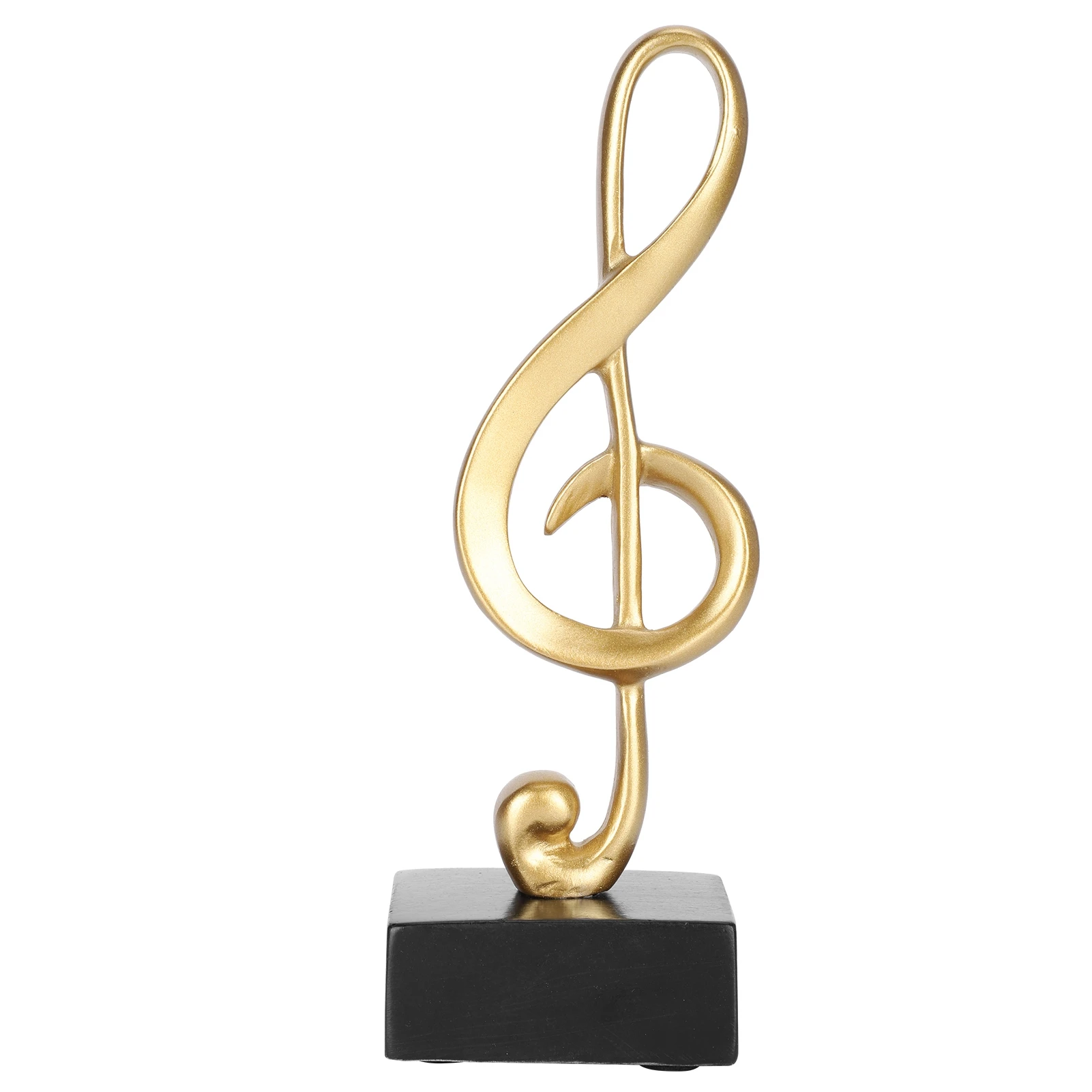 Music Note Statue Ornaments Synthetic Resin Golden Sculpture Home Decor Music Symbol Decoration for Study Room Office