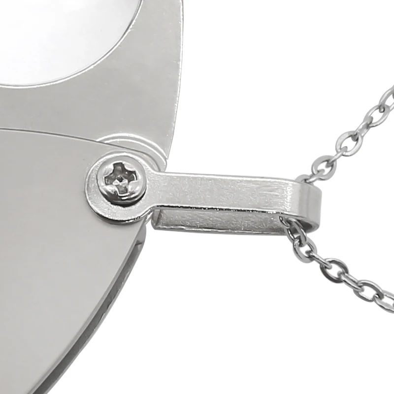 10X Metal Necklace Magnifying Glass Diameter 30mm Jewelry Magnifier Dustproof Foldable Portable Jewelry Loupe Diamond Jade