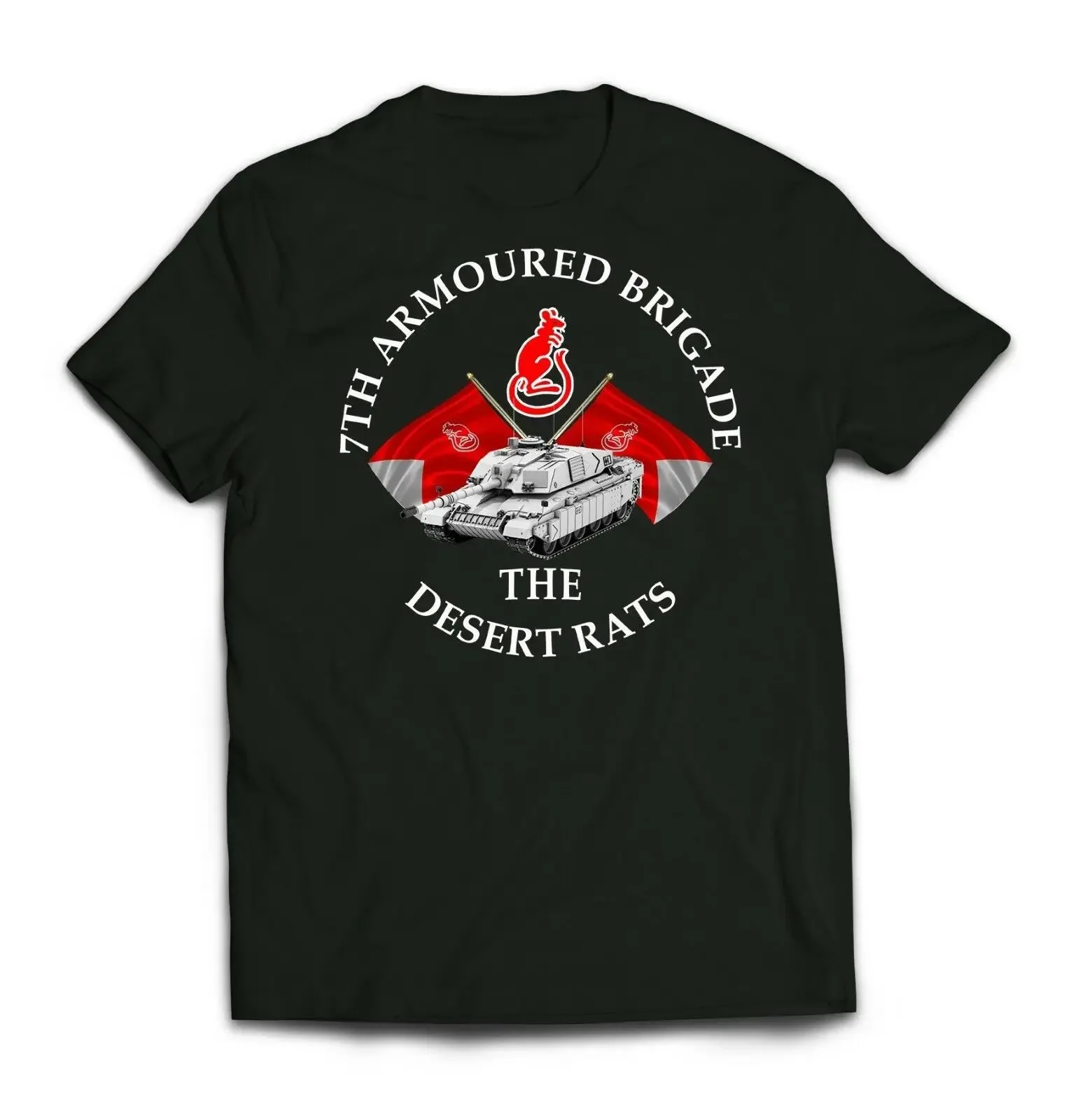 

7th Armoured Brigade, The Desert Rats T-Shirt 100% Cotton O-Neck Summer Short Sleeve Casual Mens T-shirt Size S-3XL