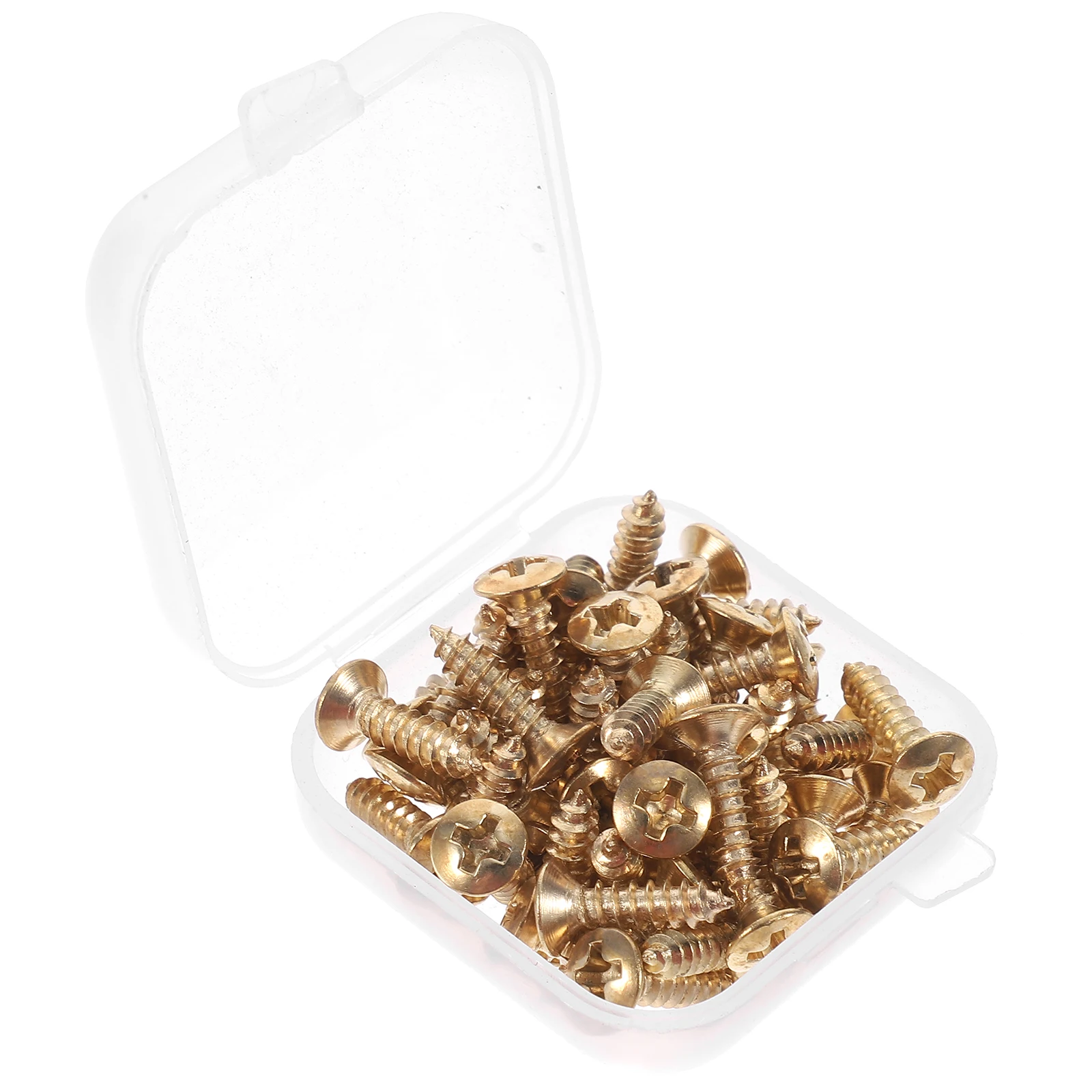 

50pcs Golden 3*12mm Guitar Bass Pickguard Mounting Screws Parts Accessories for Electric Instruments Storage Box