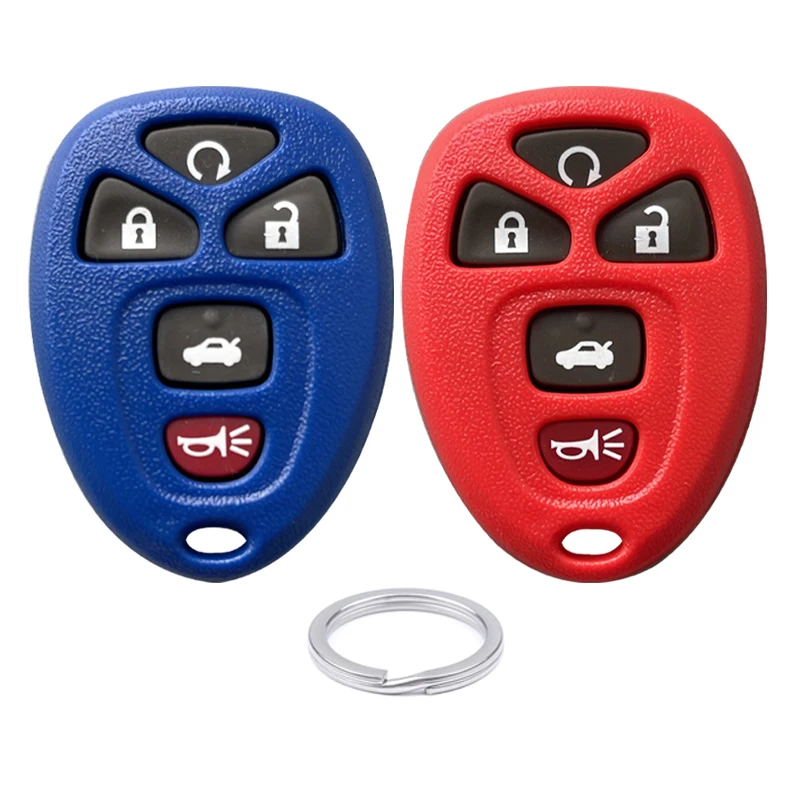 Blue/Red Remote Car Entry Keyless Key Shell Case Fob For Buick For Chevrolet GMC 5 Buttons Trunk