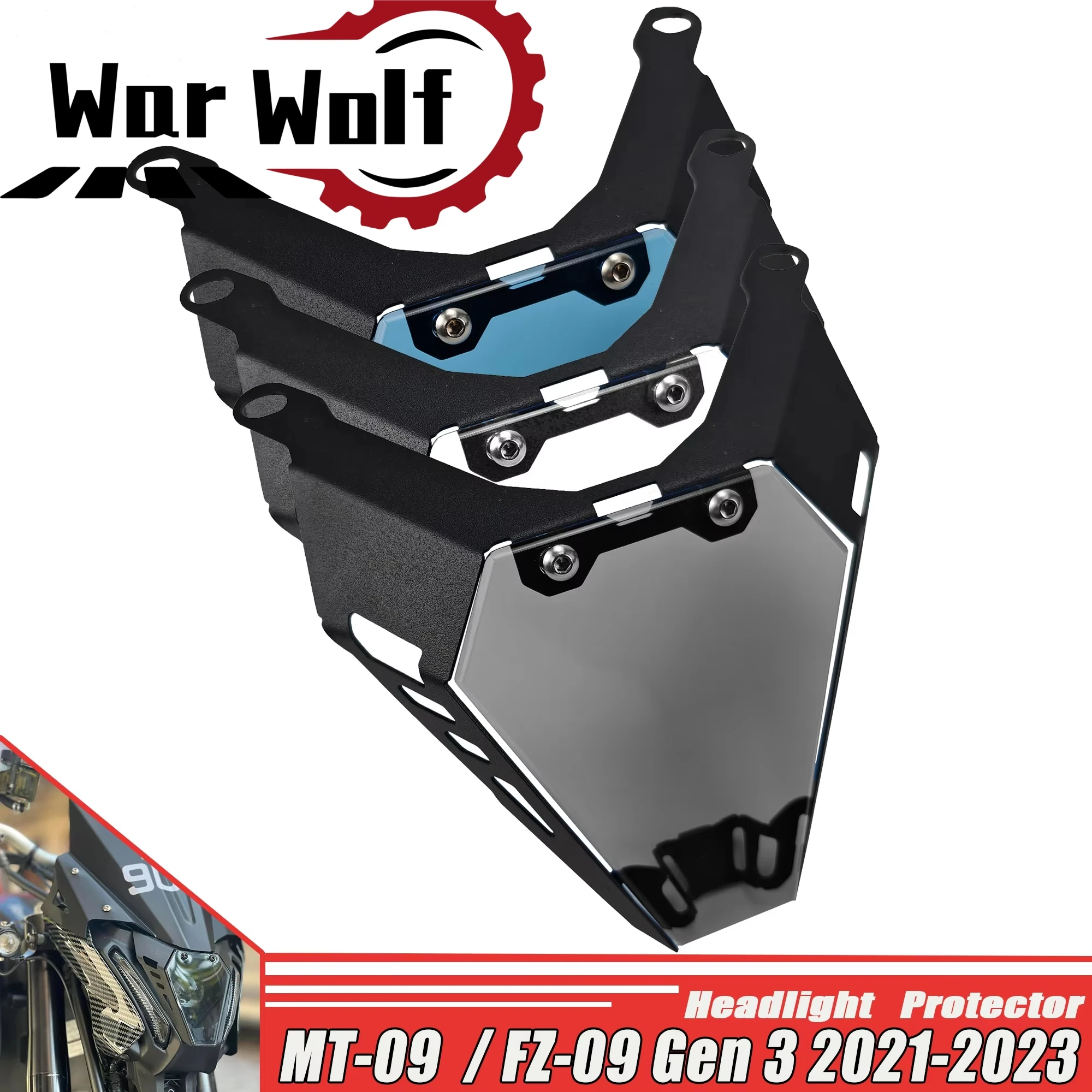 Fits For YAMAHA MT-09 Gen3 2021 2022 2023 MT09 FZ09 Motorcycle Headlight Protector Screen Protective Cover Guard Headlamp Shield
