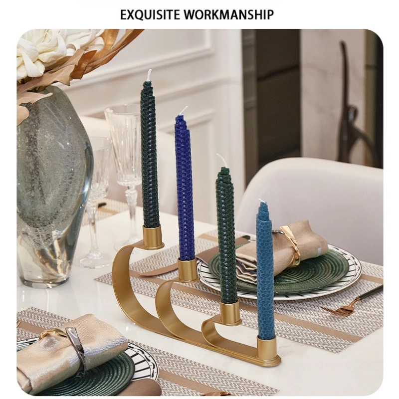 4-head Wrought Iron Stepped Candlestick Anti-corrosion Anti-rust Anti-slip Home Restaurant Wedding Decoration Photography Props