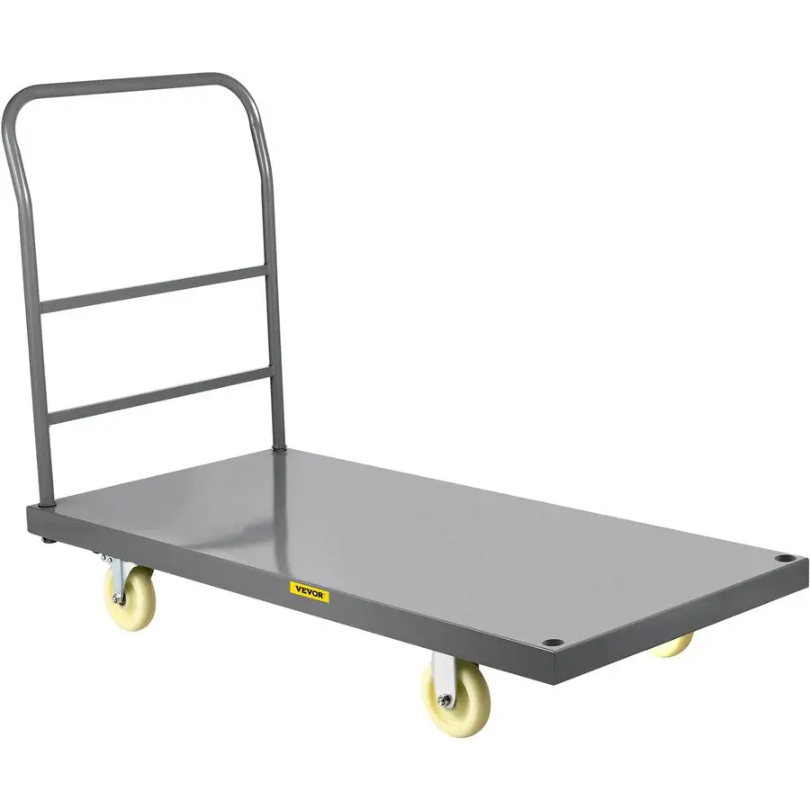 

Platform Truck, 2000 lbs Capacity Steel Flatbed Cart, 47 Length x 24 Width x 32 Height Flat Dolly, Hand Trucks with 5 Nylon Cast