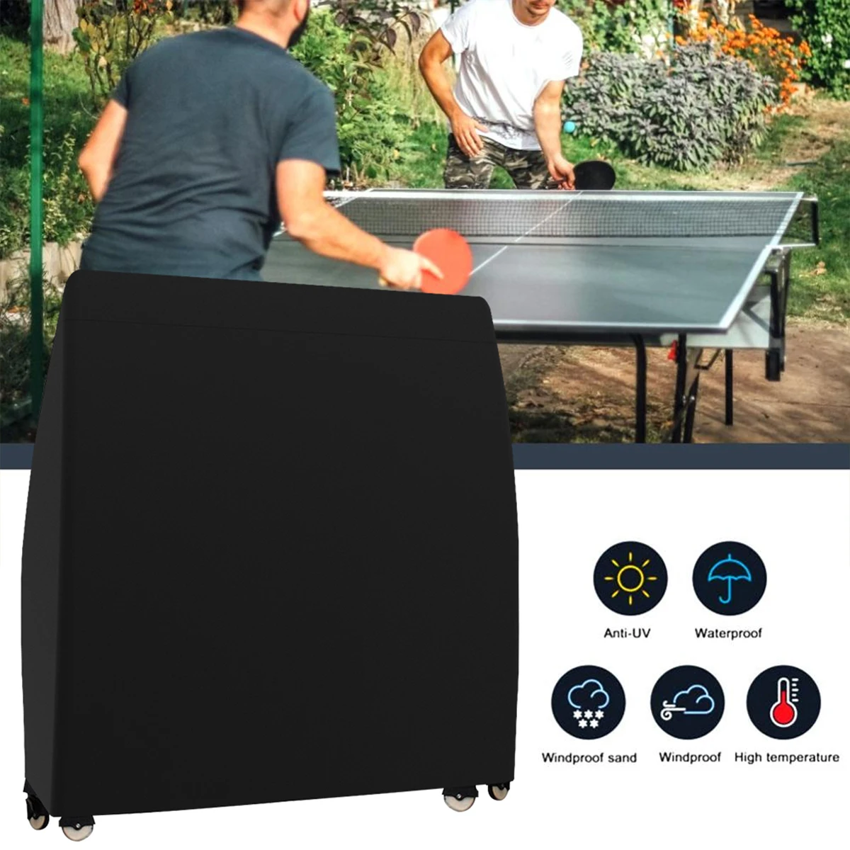 Outdoor Ping Pong Table Cover 165 x 70 x 185cm Table Tennis Cover Outdoor Indoor Heavy Duty Waterproof Ping Pong Table Dust