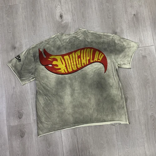 Imagen 2 del producto Streetwear Rhinestone Shinning lavado Vintage camisetas de manga corta para hombres diamante algodón suelto cuello redondo Top camisetas de gran tamaño