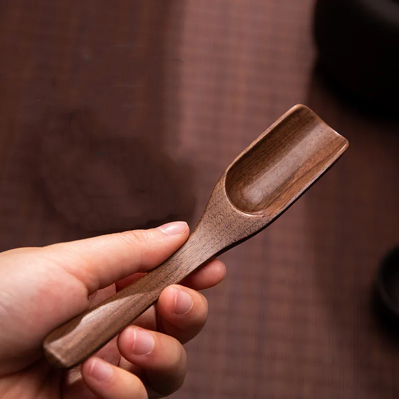 

1PC Chinese Handmade Solid Wood Tea Spoon Portable Travel Tea Clip Household Wooden Scoops Six Gentlemen Teaware Accessories