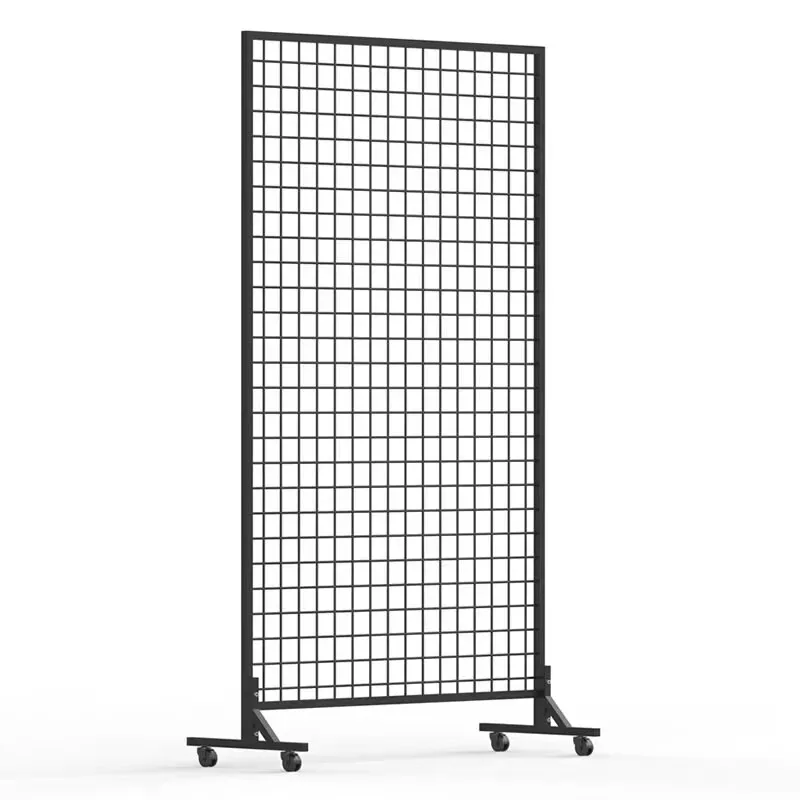 Folding Grid Display Stand Kids Art Exhibition Rack Mobile School Painting Showcase Shelf