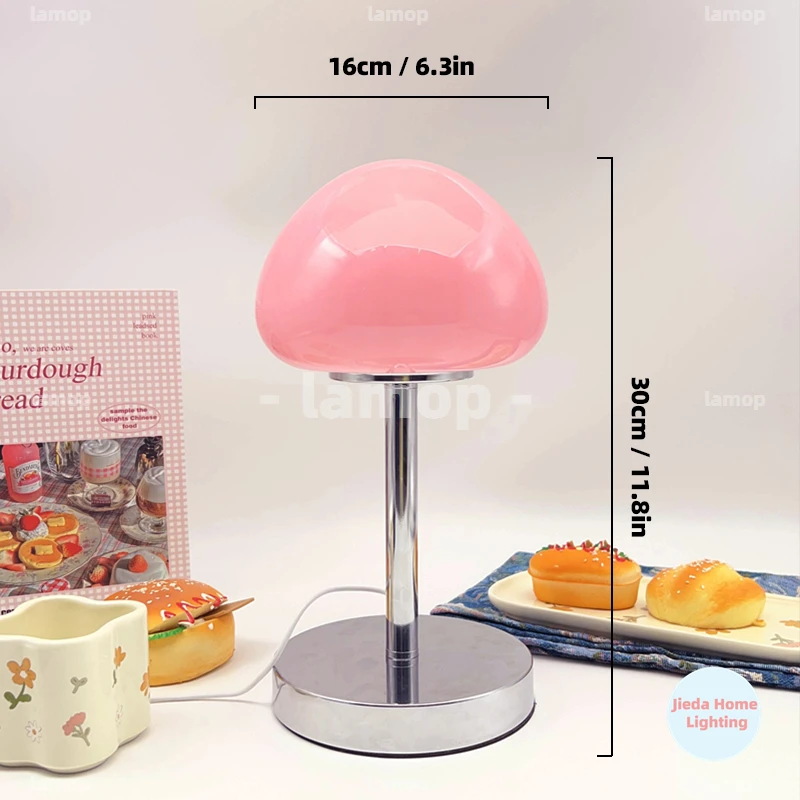 Murano Glass Teardrop Canopy Dome Table Lamp Chrome Thin Rod Base 3 Tone Soft Light Retro Book Stack Study Desk Decor Lamp