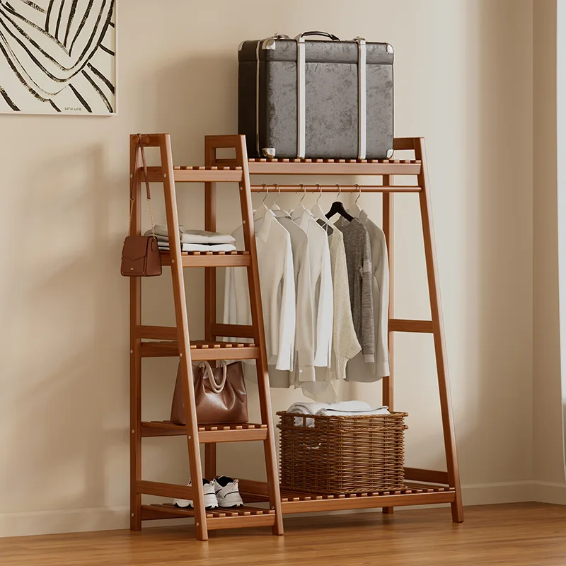 ey-Bamboo coat floor-to-ceiling bedroom multi-functional Stand hanger household simple modern напольная вешалка Hall furniture-