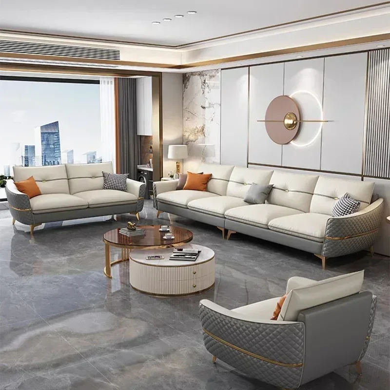 House Elegant SofaS Leather Nordic Modern Sectional Sofas Lazy Living Room Universal Individual Princess Divano Trendy Furniture