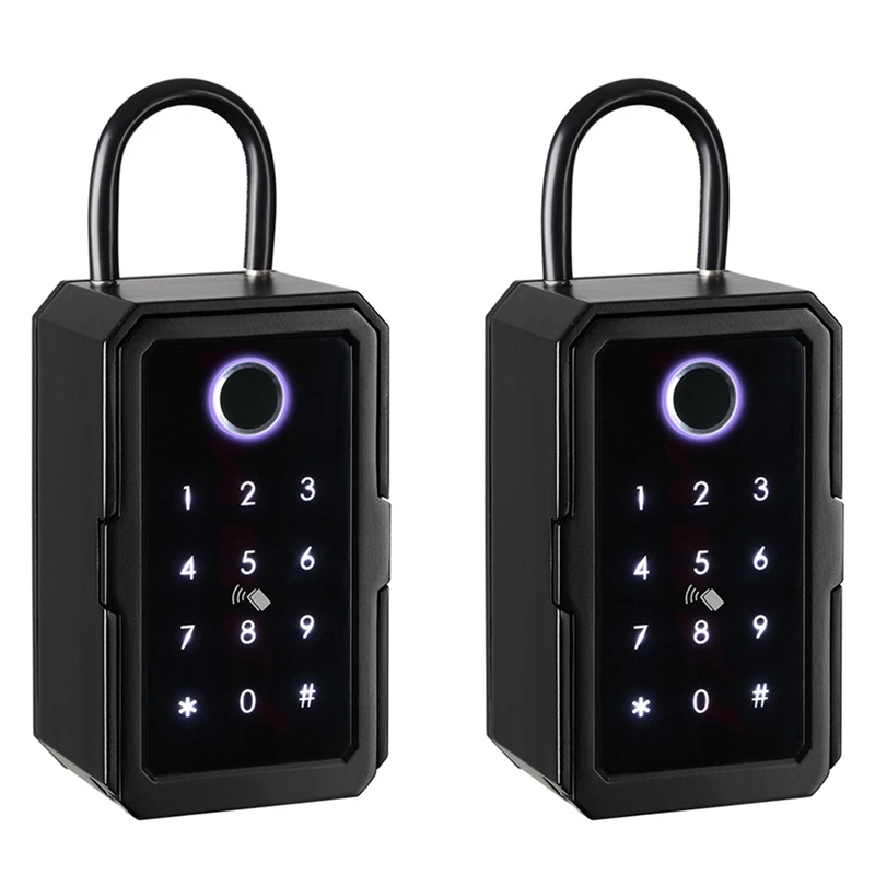 JHD-2X Key Cabinet With Code, Key Safe For Outdoor/Indoor Key Safe Fingerprint For Home/Garage/Office (Bluetooth)