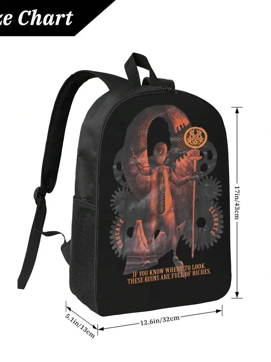 

Steampunk Graphic Backpack For Adults, Travel School Bag With Gears Design