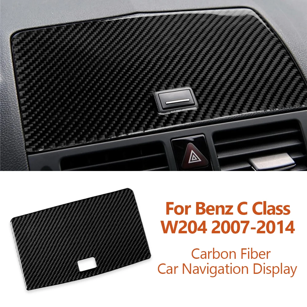 

For Mercedes Benz C Class W204 2007-2014 Carbon Fiber Car Navigation Display Panel Decorative Stickers Styling Auto Accessories