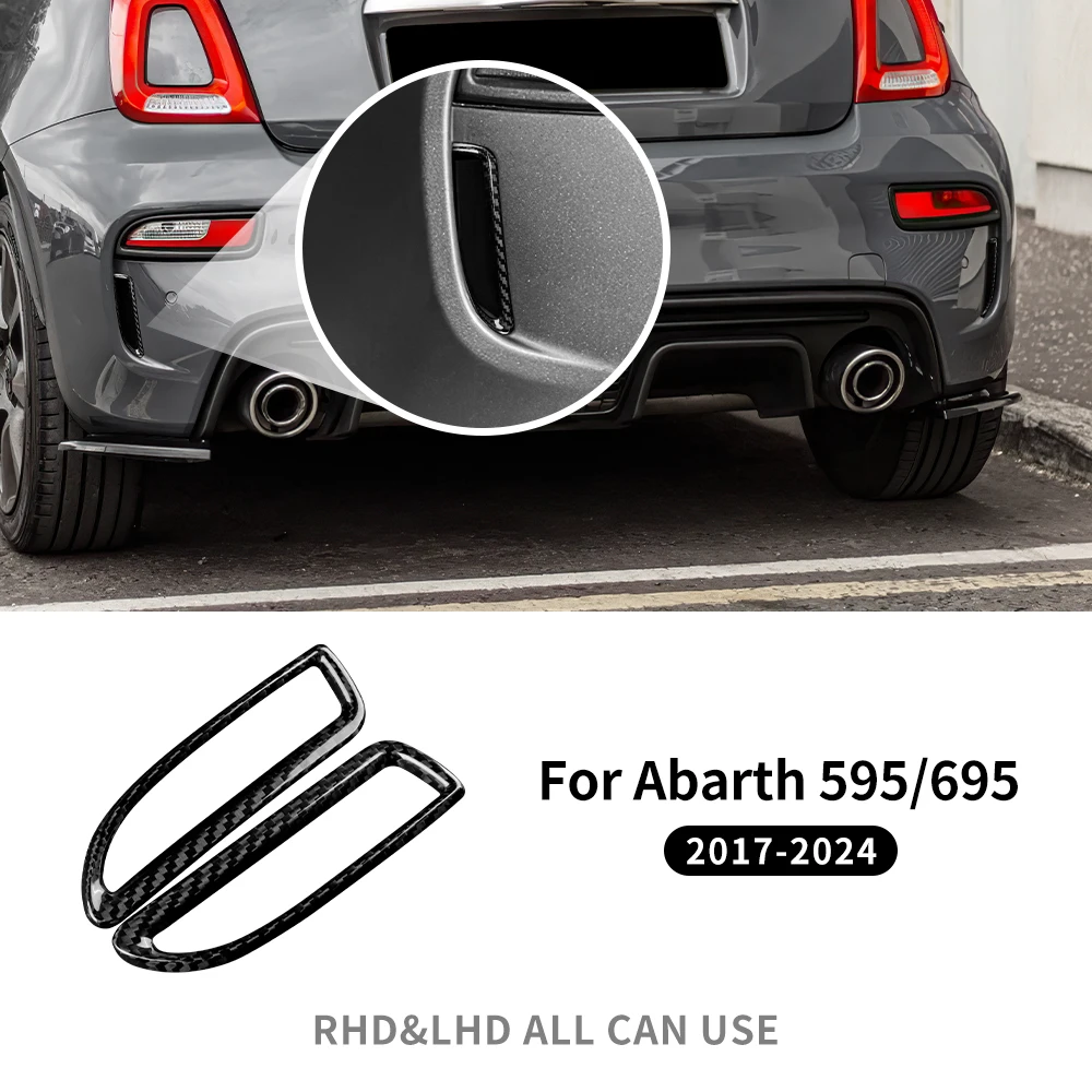 

1Pair For Abarth 595 695 2017 2018 2019 2020 2021 2022 2023 2024 Real Hard Carbon Fiber Sticker Car Rear Side Air Intake Frame