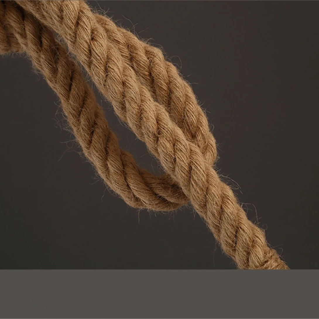 مصباح معلق على الطراز العتيق في حبل القنب بدون مصباح 150 سم AC220 V E27 مثالي كديكور لبار المطعم المنزلي وما إلى ذلك