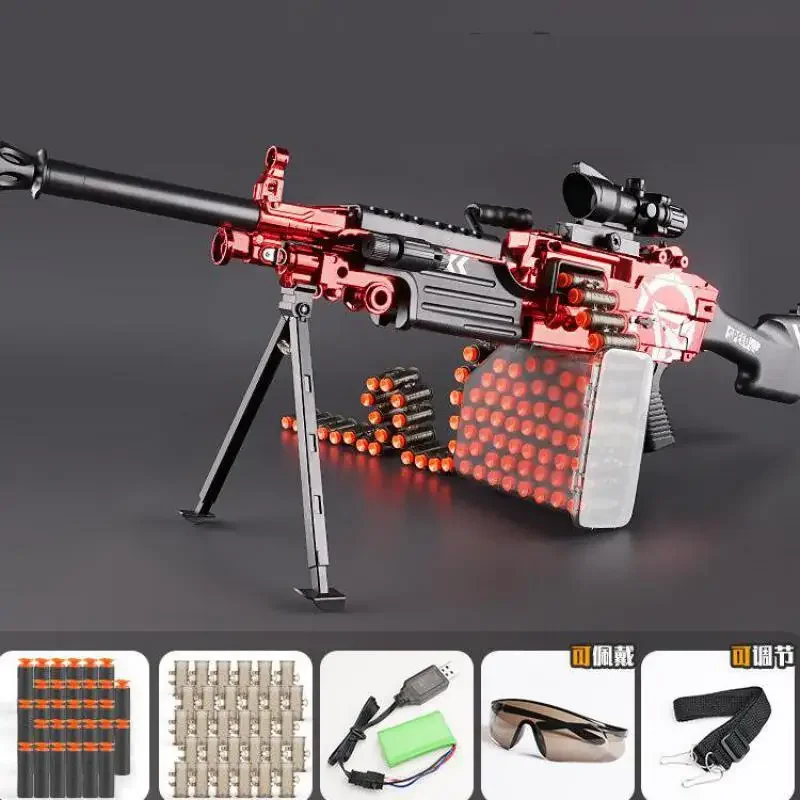 Toy Machien Gun Electric Manual 2 Modes Submachine Gun Toy Soft Bullet Gun Toy Adults Boys Birthday Gifts Shooting Fake Gun K669