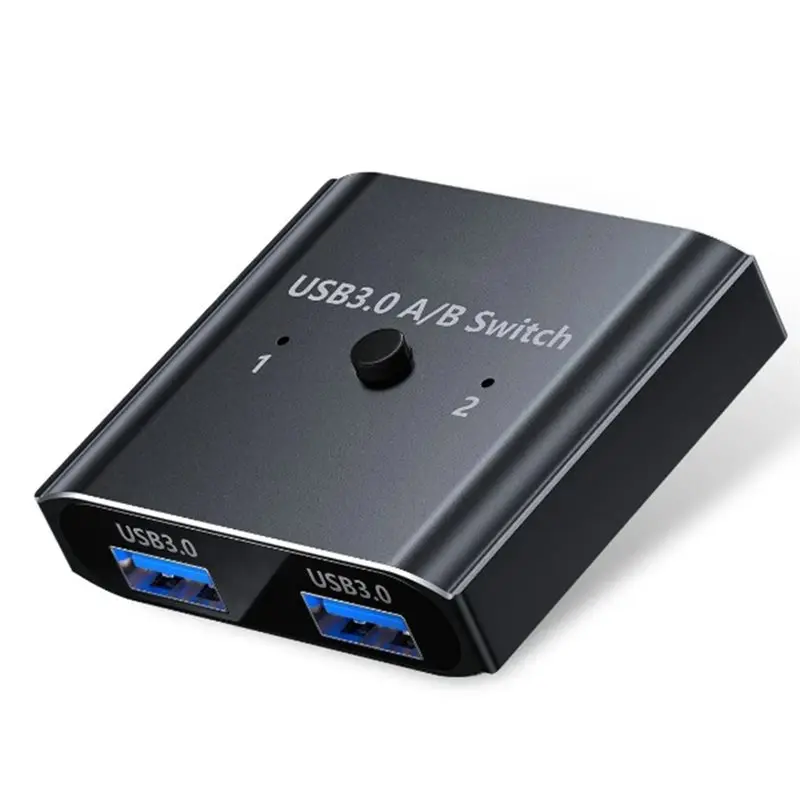 AT82-Bi-Directional USB 3.0 Switch, 2-In-1 Out, KVM Switcher, 5Gbps High-Speed, For Win For Mac Linux, Share Printer/Scanner