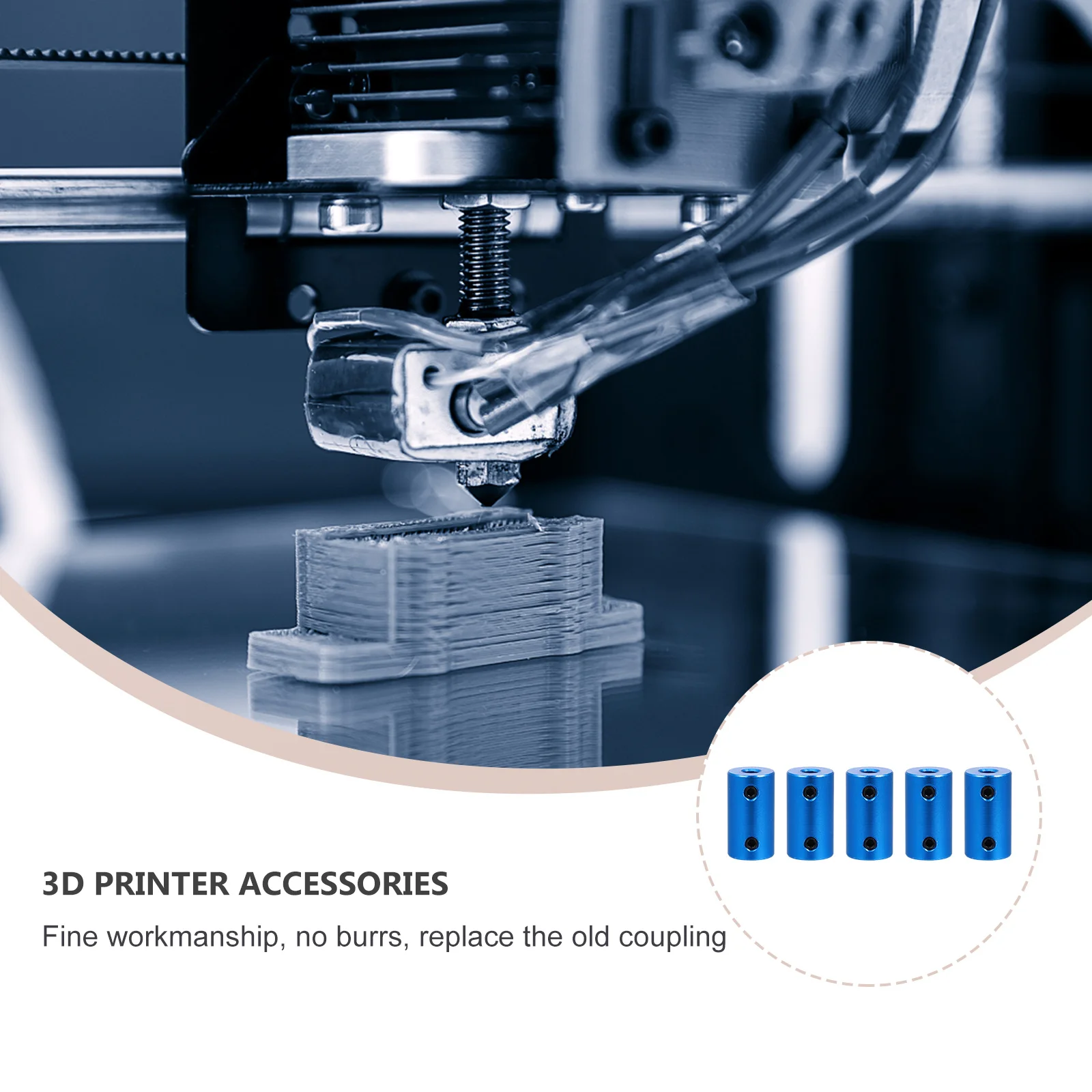 

5Pcs Stepper Motor Flexible Aluminium Shaft Coupler Encoder Connector Buffer Vibration Damping for 3D Printer Servo