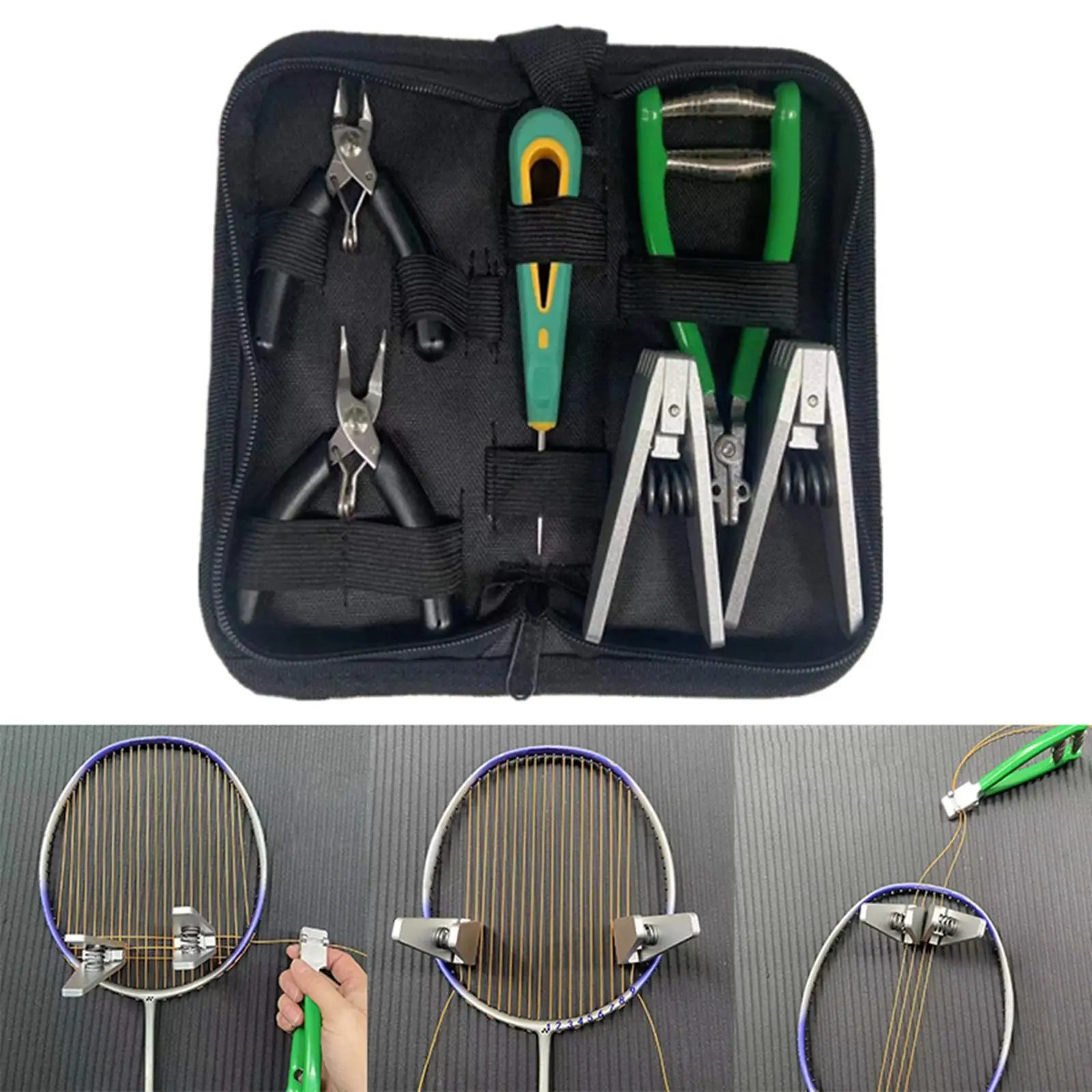 Starting Stringing Clamp Tool Kit Nippers for Badminton Squash Tennis Racket