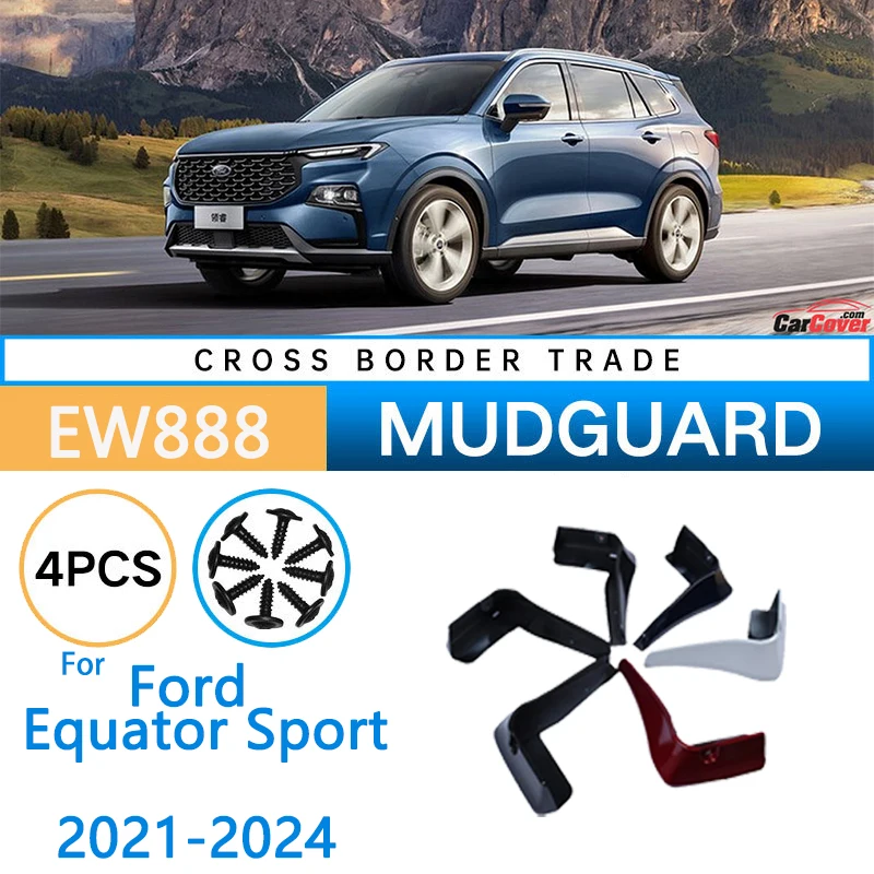 

Car Fender for Ford Equator Sport Accessories 2021 2022 2023 2024 Auto Baking Paint Mud Flaps Guard Wheel Front Rear Splash Flap