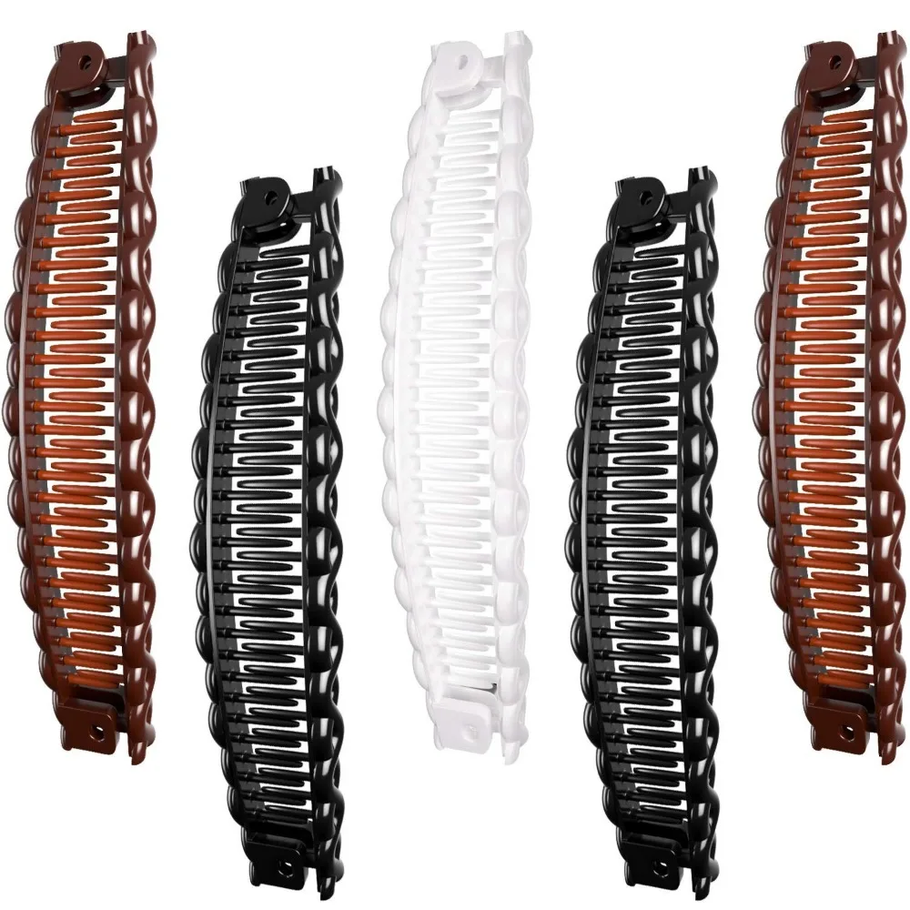 3Pcs Solid Color Vintage Banana Hair Clip for Women Girls Wave Comb Hairpin Hair Style Tool Fashion Practical Hair Accessories view 5