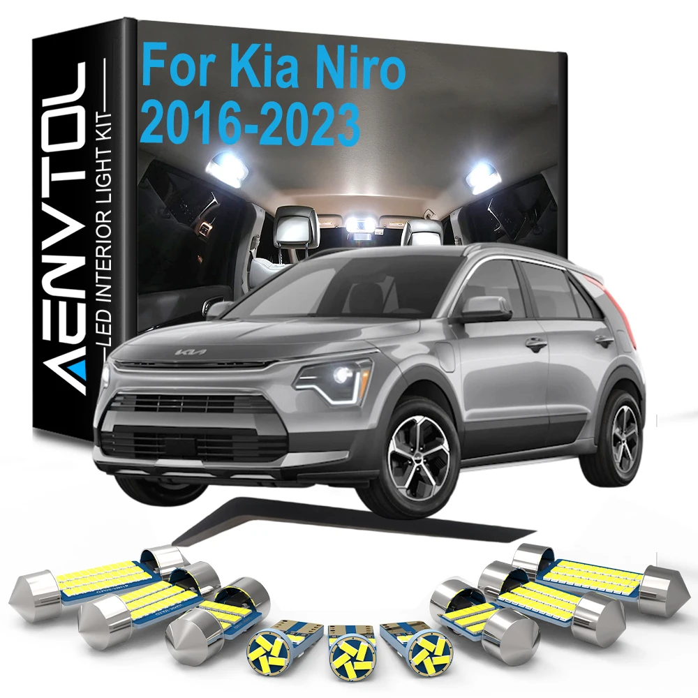 For Kia Niro EV Plug-in 2016 2017 2018 2019 2020 2021 2022 2023, 13Pcs Canbus LED Interior Reading Light Kit Accessories