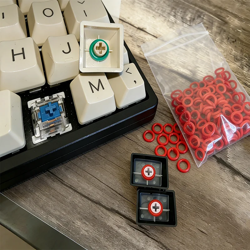 200/100pcs Rubber O-Ring Keyboard Switch Dampener Damper for MX Switch and Mechanical Key Silicone O-Rings White Red Black Green