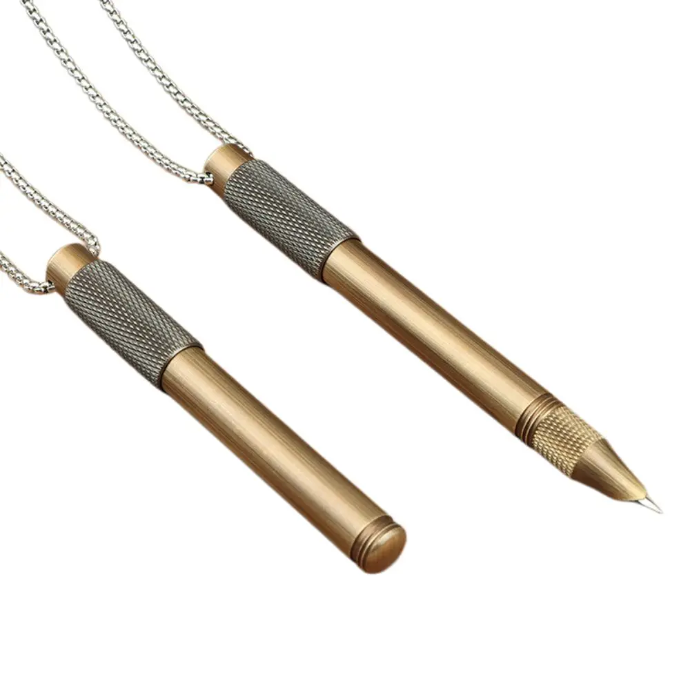 Personality Vintage Fountain Pen 0.5mm Short Mini Pocket Pen Retro Handwriting Necklaces Fountain Pen Birthday Gifts