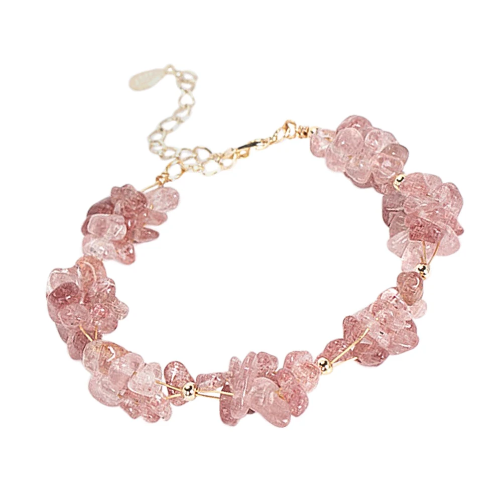 

Strawberry Bracelet Crystal Metal Durable Safe Fashion Lady Kid Beach Holiday Gift Charming Hands Beautiful