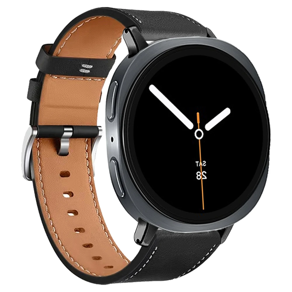 Correa de cuero para Samsung Galaxy Watch 8, 40mm, 44mm, pulseras de repuesto para Galaxy Watch8 Classic, Correa informal de 46mm