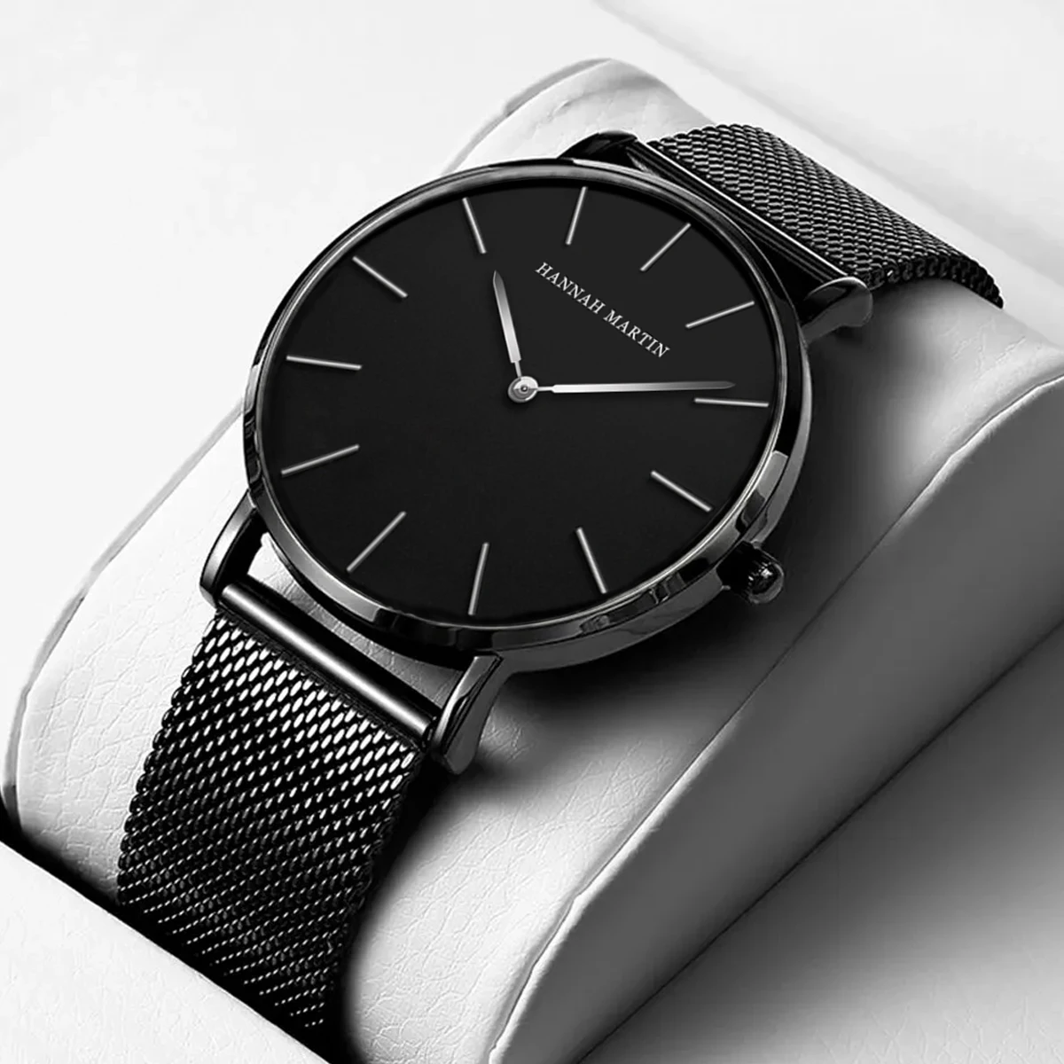 Fashion Simple Men Watch HANNAH MARTIN TOP Brand Japanese Movement Luxury Classic Design Ultra Thin Quartz Wristwatches For Men