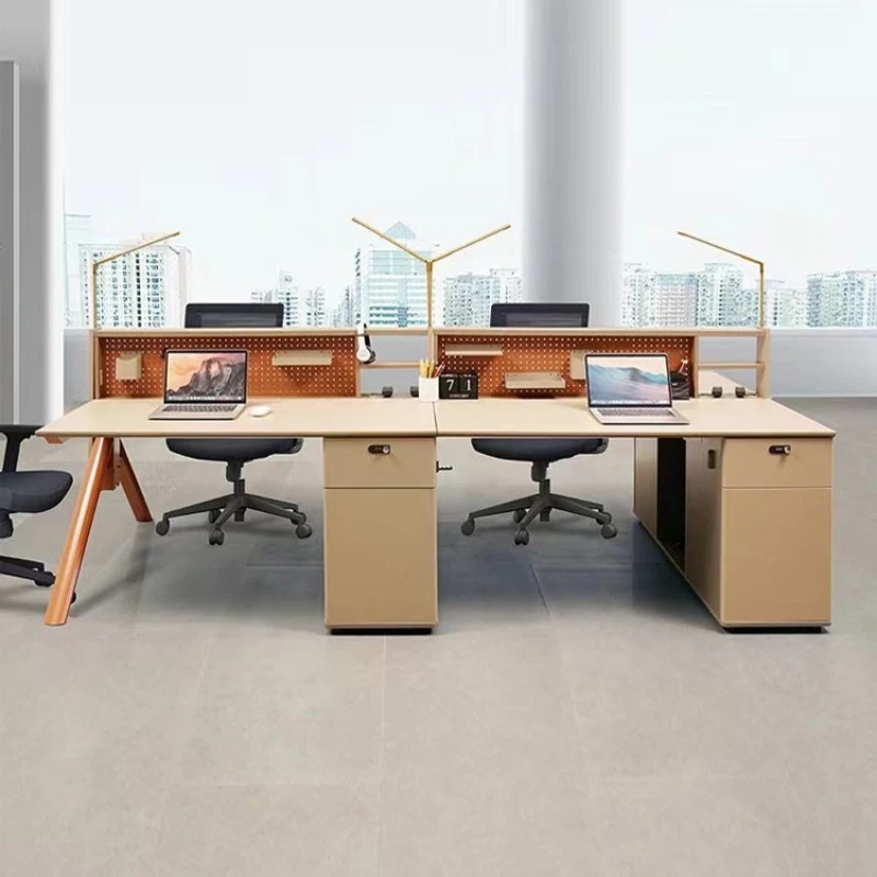 

Office Desk and Chair Double Quadruple Office Card Seat Staff Seat with Shelf